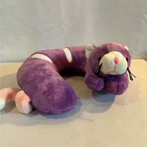 Cloudz Purple cat kids travel neck pillow soft, car essentials, unisex, washable